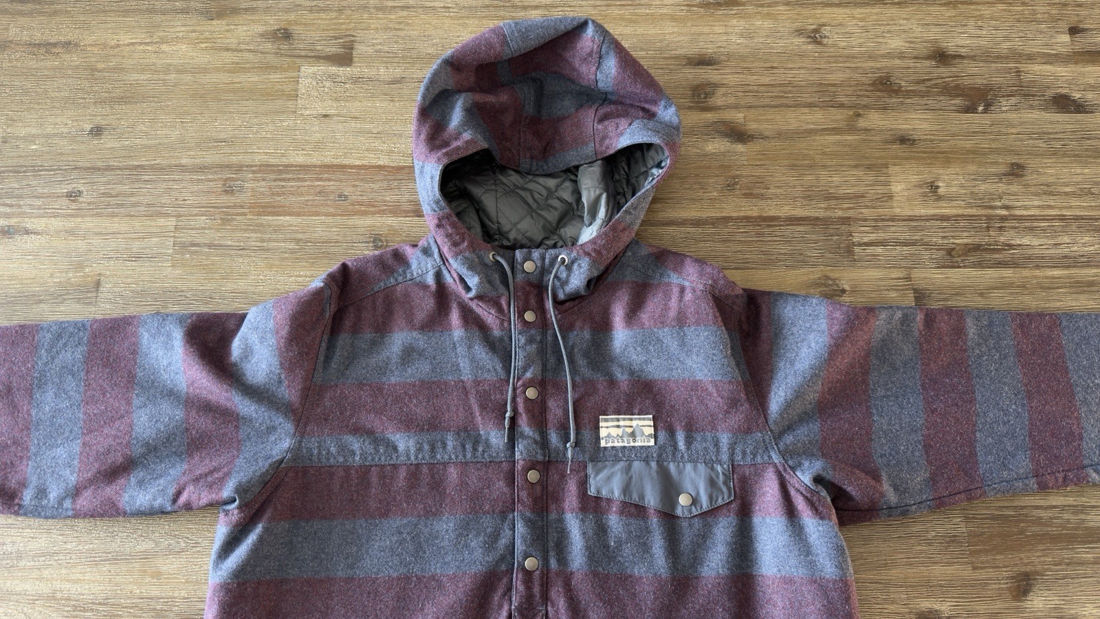 Patagonia 40th Anniversary Reclaimed Wool Snap-t Hoody Jacket Coat Mens Sz Large