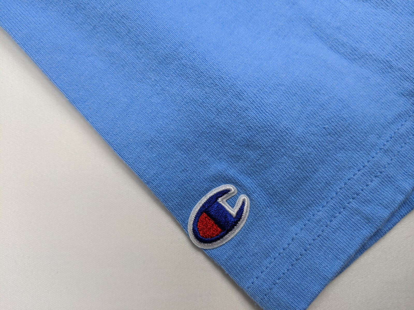 Vintage Champion Size S Blank T Shirt Blue Bar Mounted Collar Cotton GT19 YVC