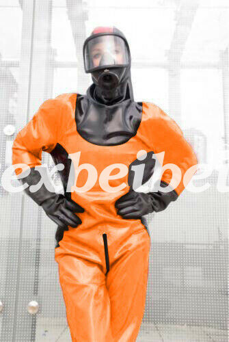 New Latex Catsuit Full Body 100% Rubber Hood Men 0.4mm Cosplay 2019 Size S-XXL