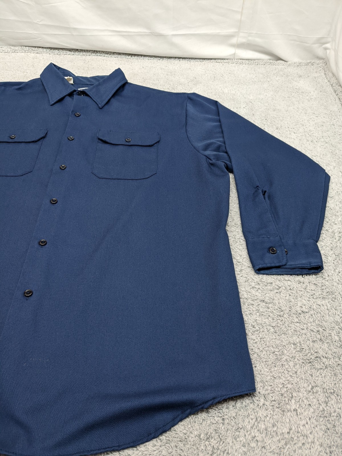 Vintage Big Mac Work Button Shirt Men’s XXL (19-19.5) Navy Blue Canvas Workwear