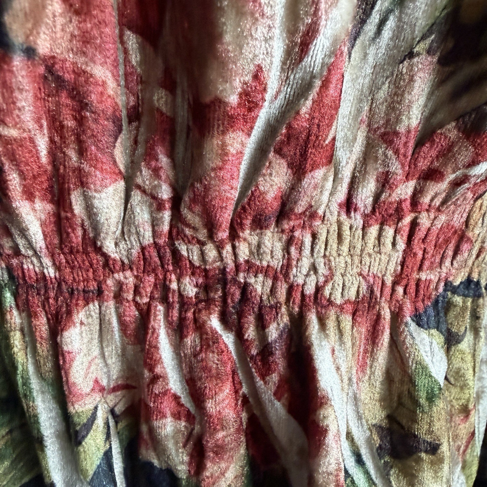 A Rare Bird NWT Floral Crushed Velvet Tunic Top w Pockets & Lace One SZ S M L XL