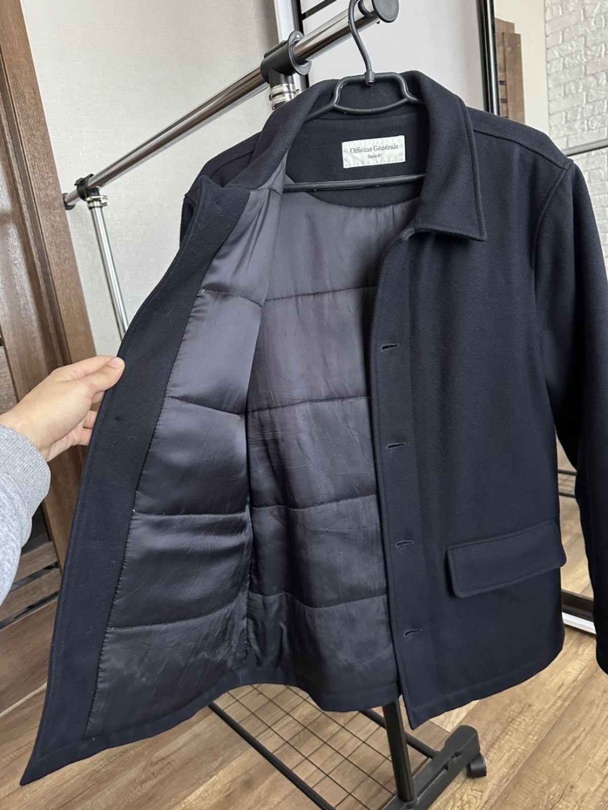 Officine Generale Paris Wool Navy Blue Vasco Jacket Size Large Men’s