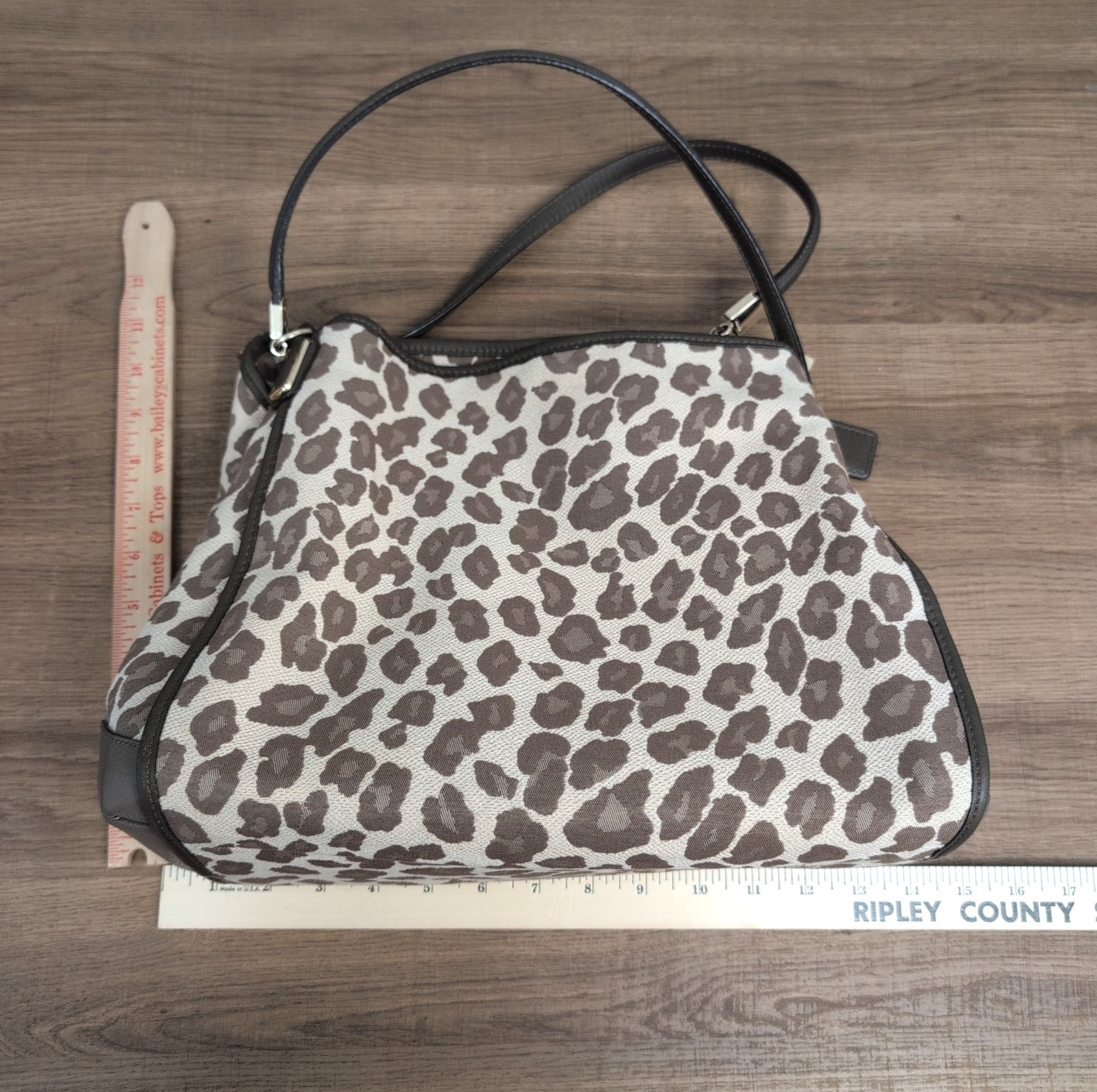 Coach Madison Phoebe Ocelot Leopard Print Beige & Tan Shoulder Bag 27908 *Flaws