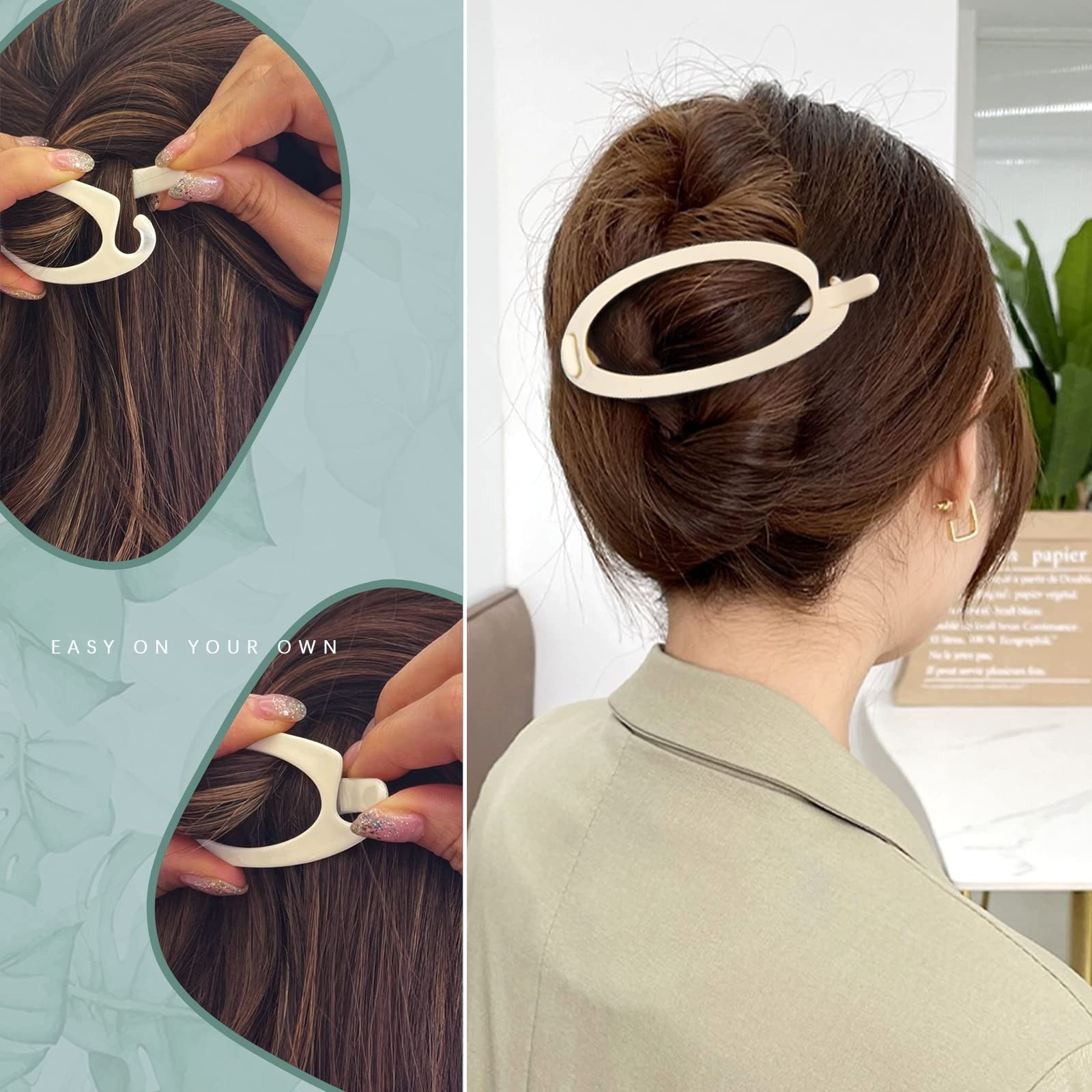 6Pcs Matte Oval Hair Claw Clips – Strong Hold, No Slip Grip for Thick & Thin Hai