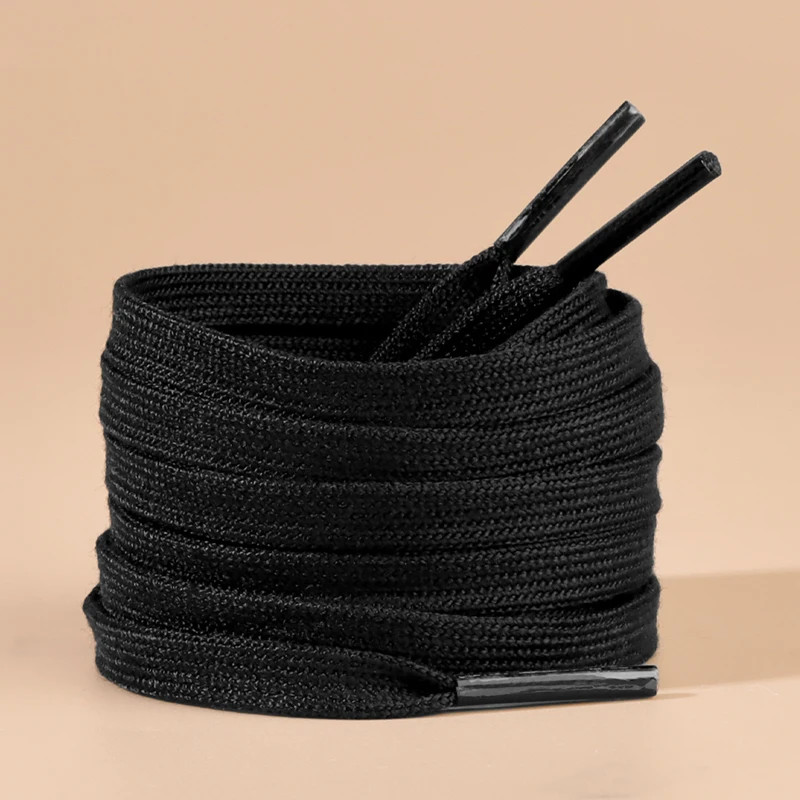 New 0.8cm Wide Flat Cotton Shoelaces Unisex, Solid Color High-Quality Shoelace S