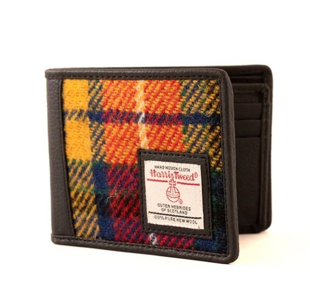 Maccessori Harris Tweed & Vegan Leather Bi-fold Wallet for Men and Women