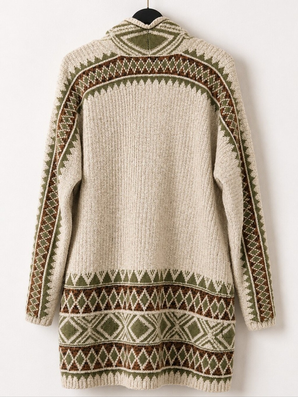 Lucky Brand Southwestern Geometric Long Cardigan Duster Sweater Large L