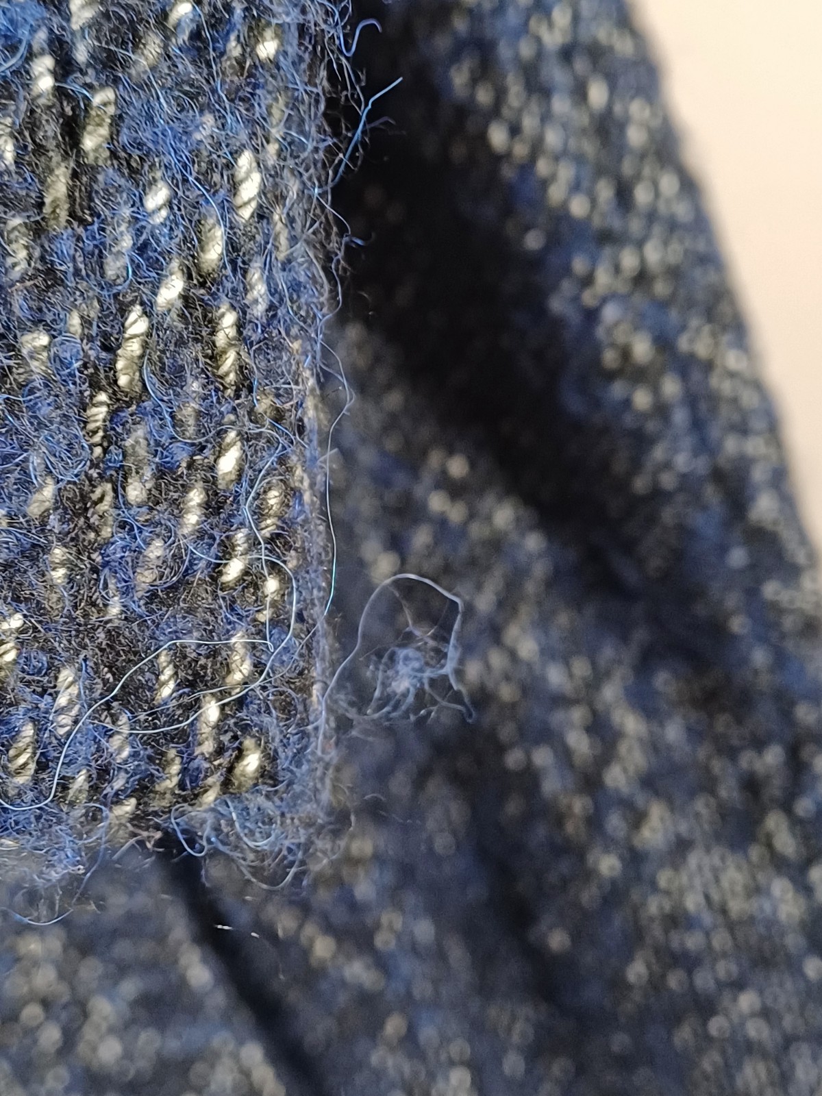 Jaeger Overcoat Womens Medium Navy Blue Virgin Wool Alpaca Blend Double Breasted