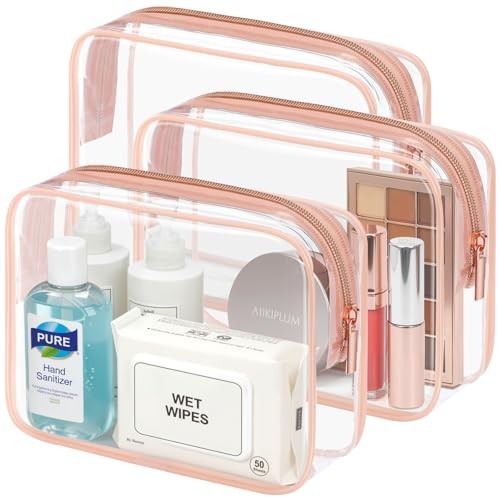 TSA Approved Toiletry Bag – Clear Medium Set (Standard) Active Rose Pink