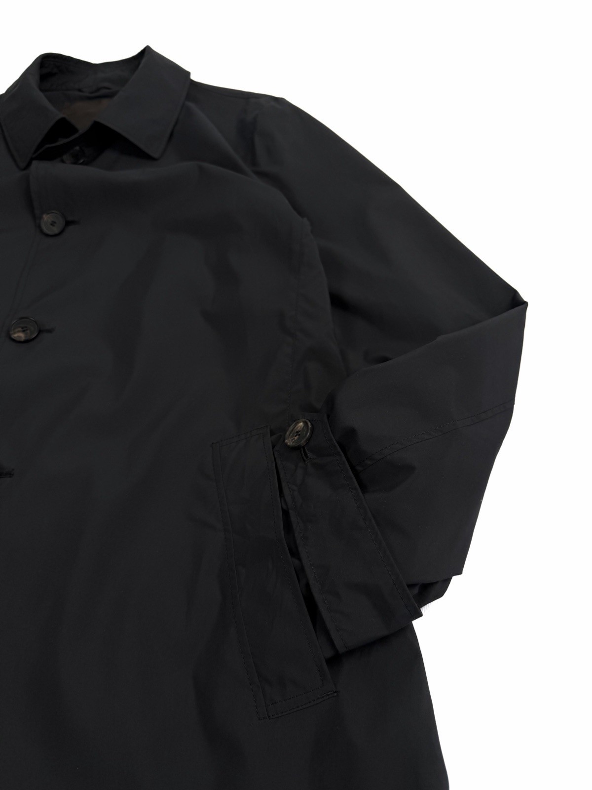 Allegri Milano Packable Raincoat Windbreaker Jacket Men IT 52 Black Nylon Italy