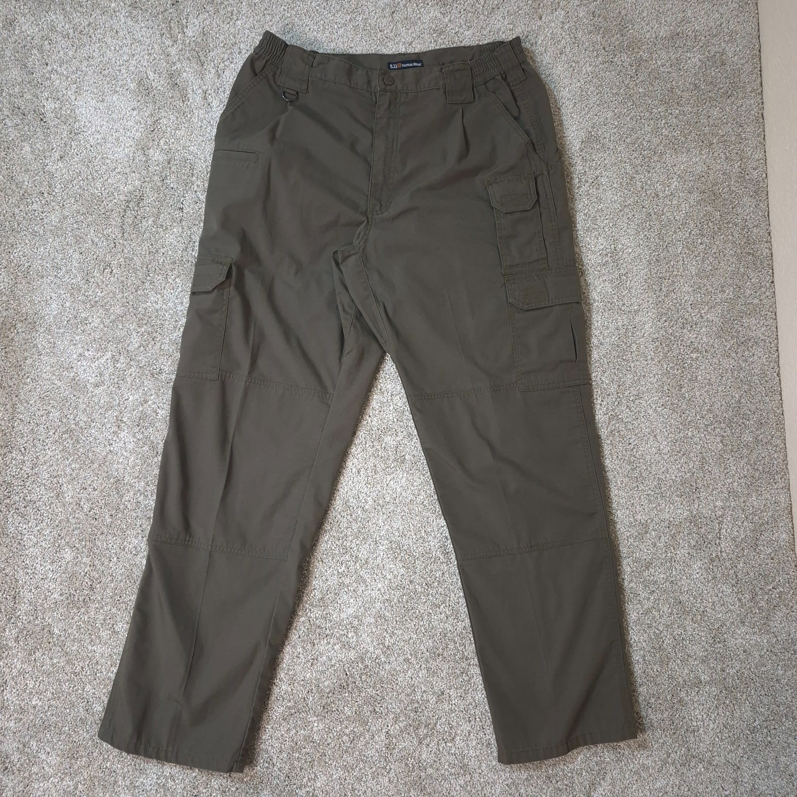 5.11 Tactical 32×31 Green Cotton Cargo Pocket Stretch Waistband Mens Cargo Pants