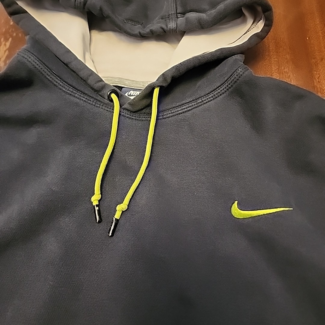 Vintage Nike Blue Tag Hoodie Jacket Purple/Black/Neon Colorblock Sz. L 80s Retro