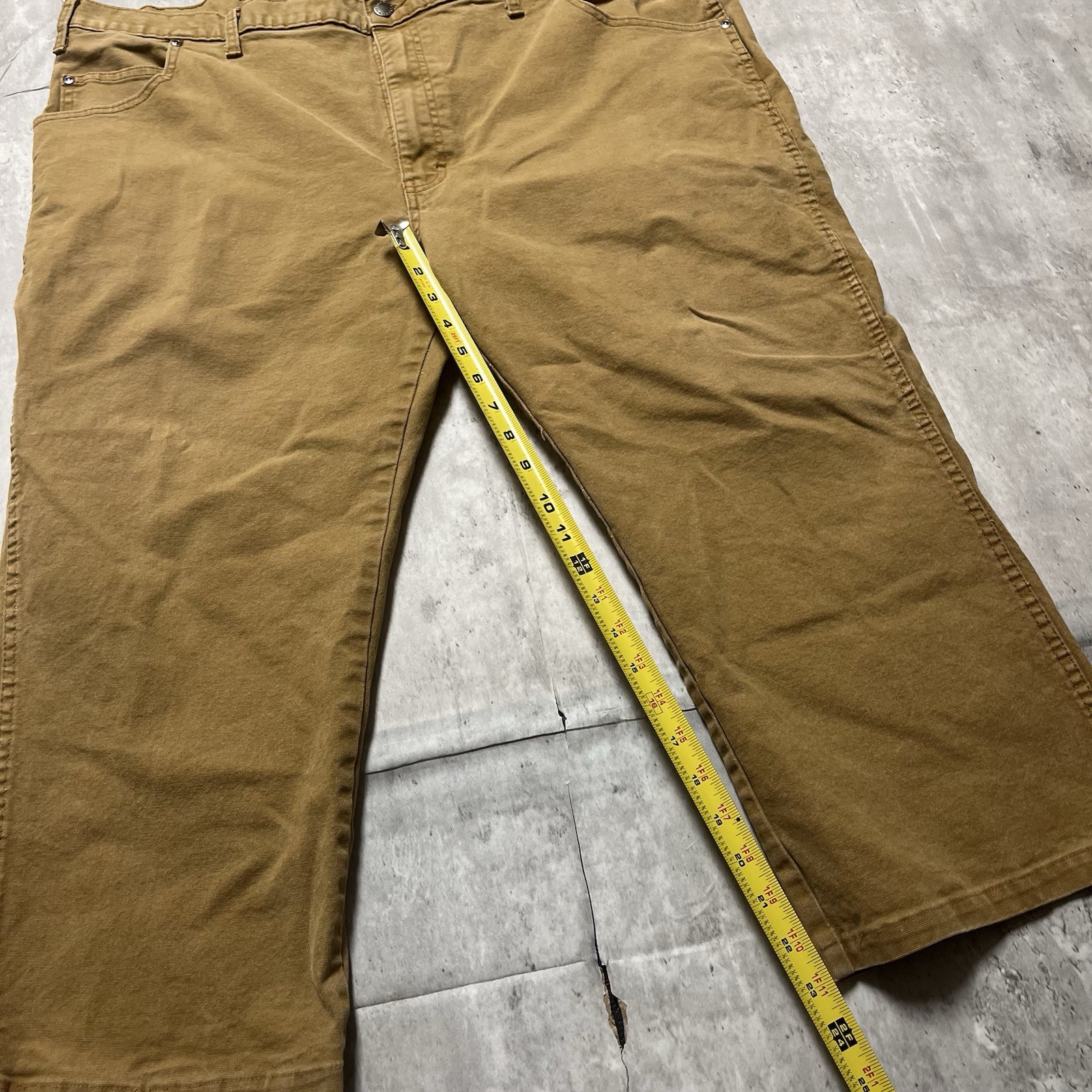 Dickies Pants Mens 44×30 (44×24)Brown Canvas Carpenter Relaxed Fit Straight