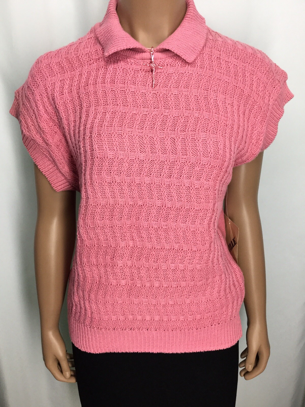 Waterville Pandora Pink Cotton Sleeveless Sweater Vintage Womens S NOS 190409MFC