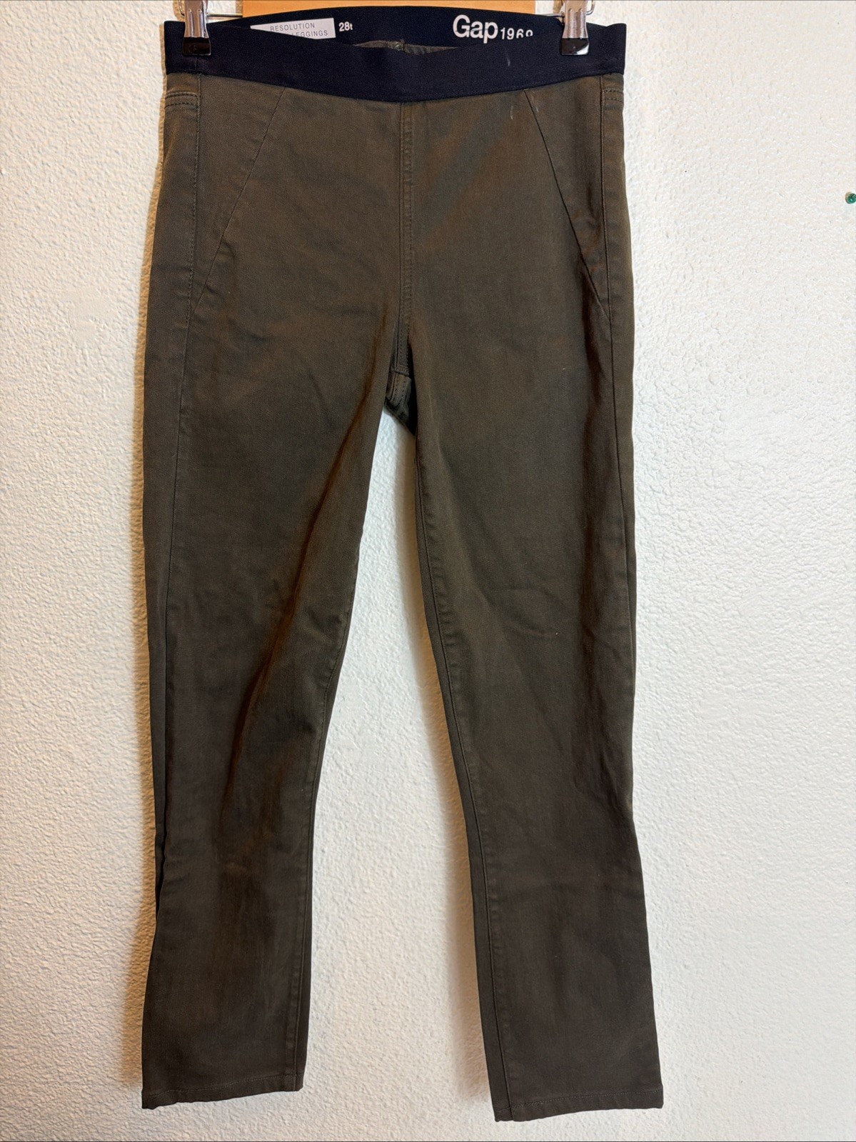 Gap Resolution Pull-On Legging Womens 28T Olive High Rise Stretch Pants 28×27