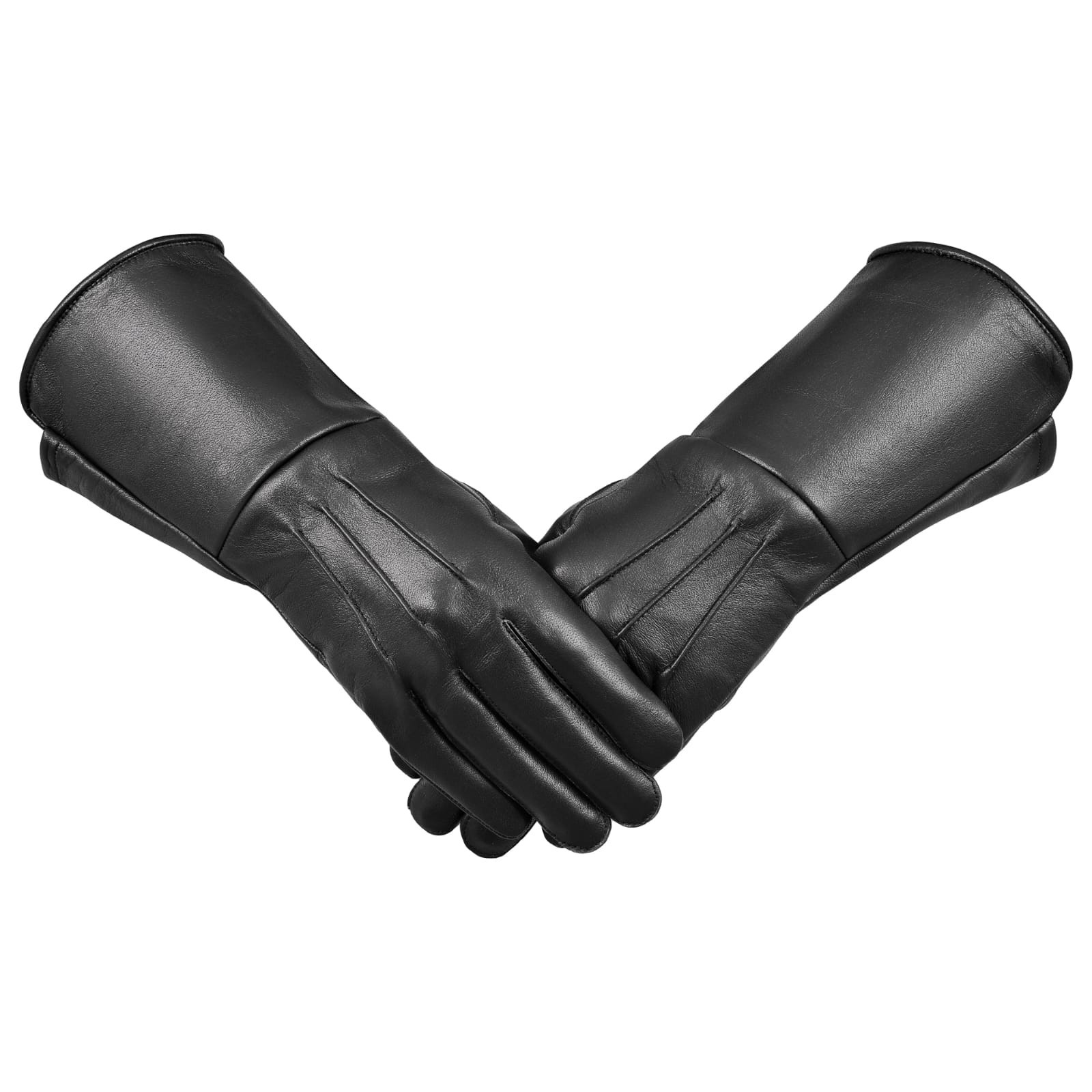 Men’s Medieval Leather Gauntlet Gloves – Long Cuff Armor Style for Cosplay