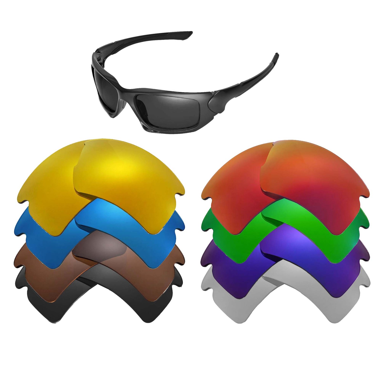 Walleva Replacement Lenses for Oakley Flak 2.0 XL Sunglasses – Multiple Options