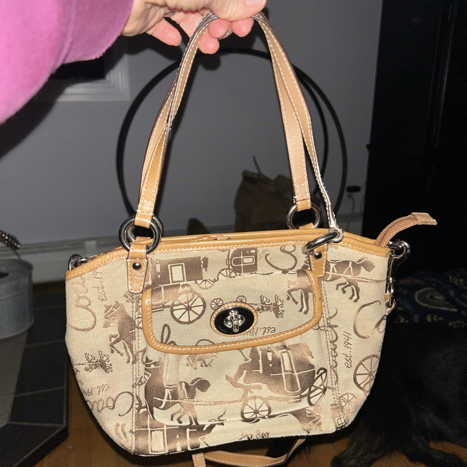 VTG Coach Leah Small Crossbody F14855 Convertible Shoulder Handbag Purse Satchel