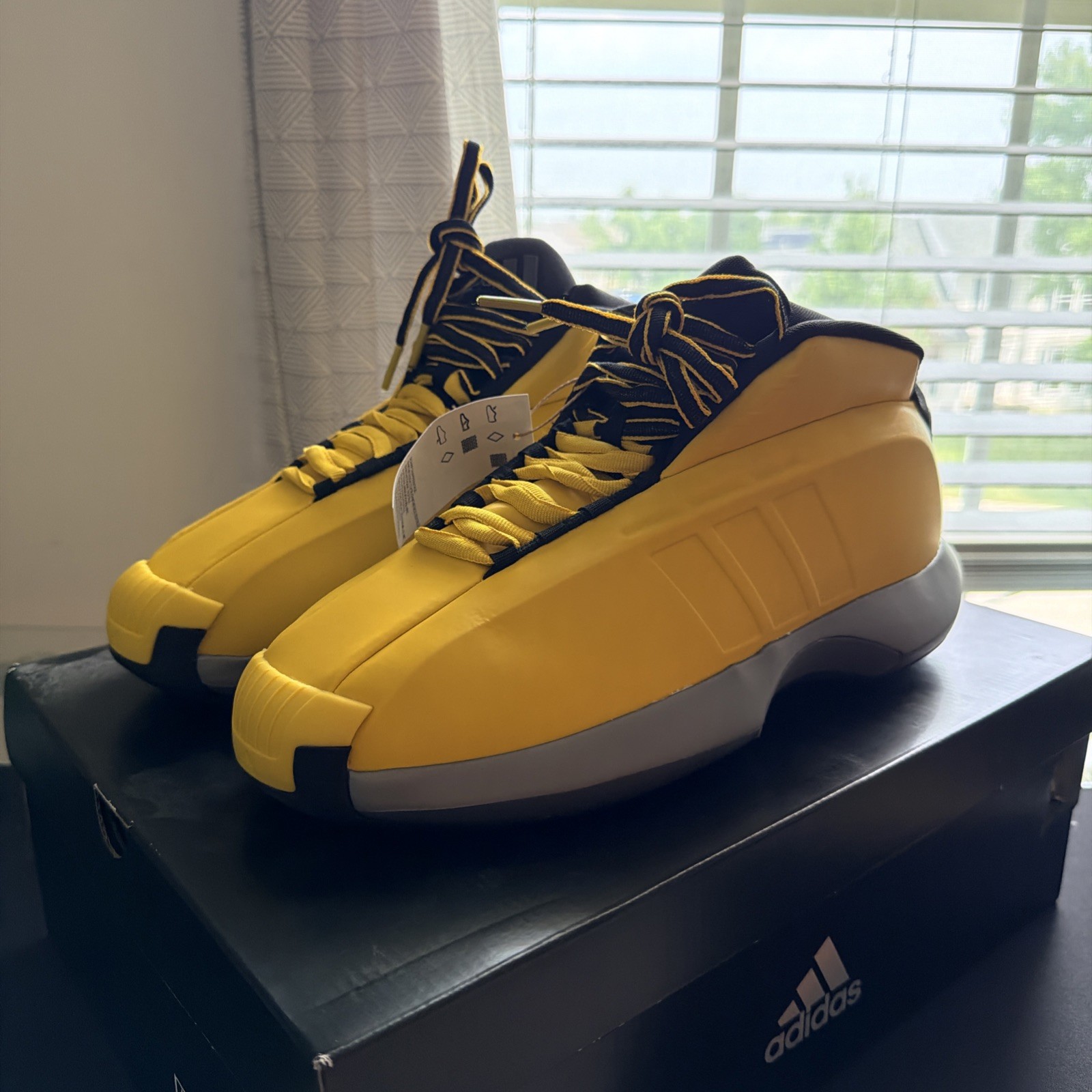 Adidas Crazy 1 US 11 Men’s Yellow Black Grey Basketball Retro Kobe GY3808 New
