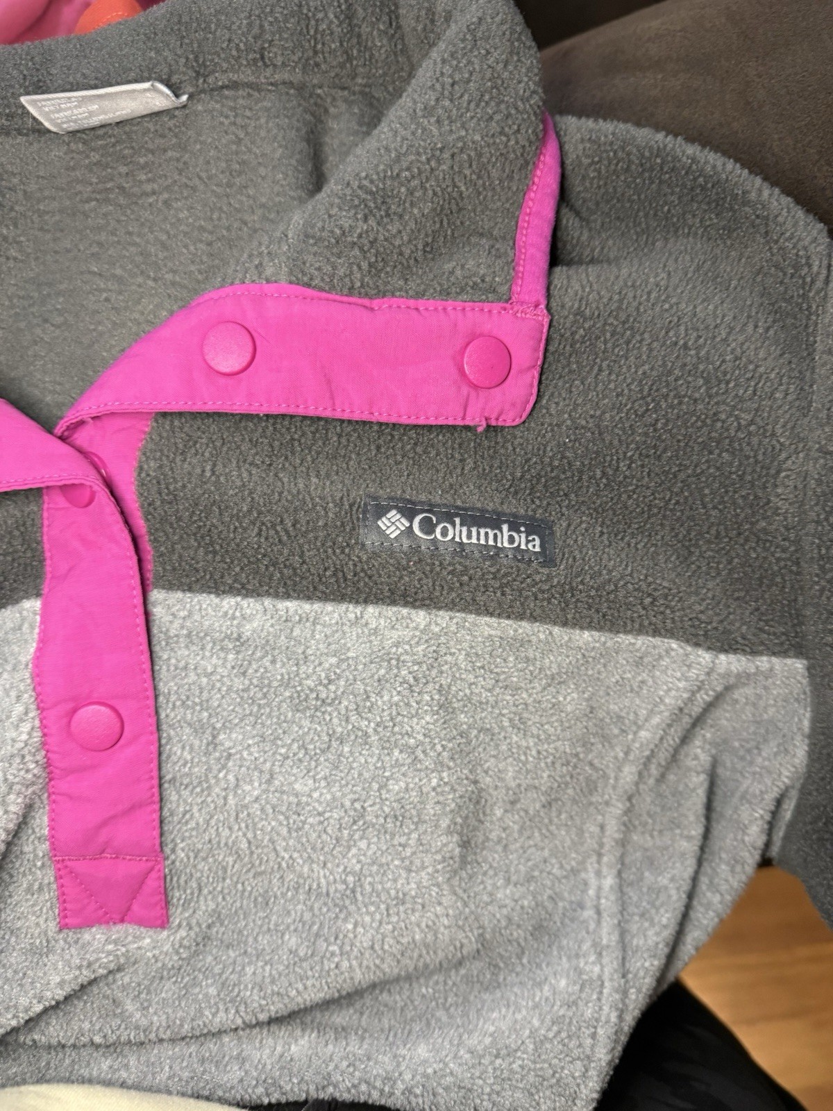 Columbia Women’s Benton Springs 1/2 Snap Gray Pullover Fleece Jacket-Size L