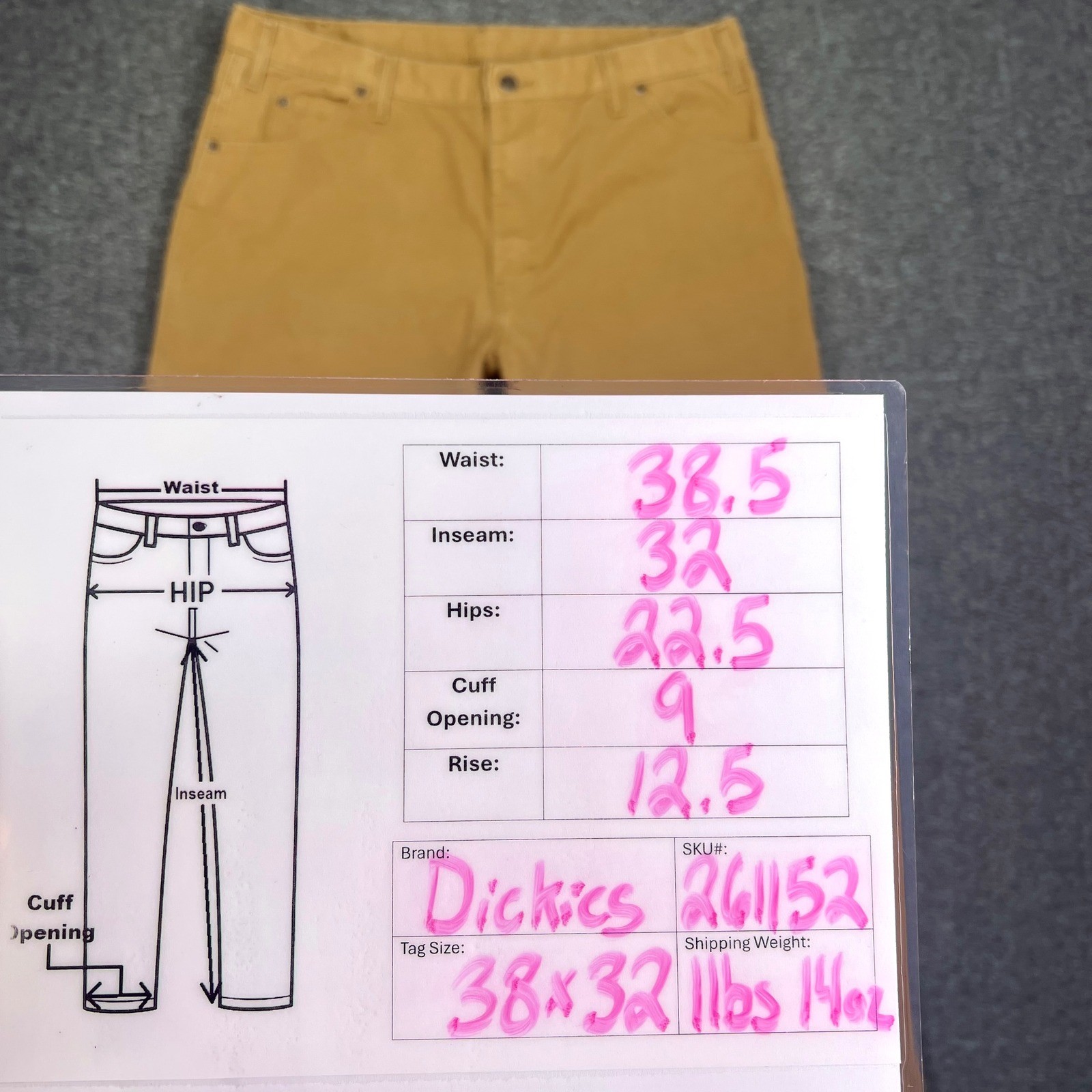 Dickies Carpenter Pants Mens 38×32 Brown Duck Canvas Workwear Utility Rugged Y2K