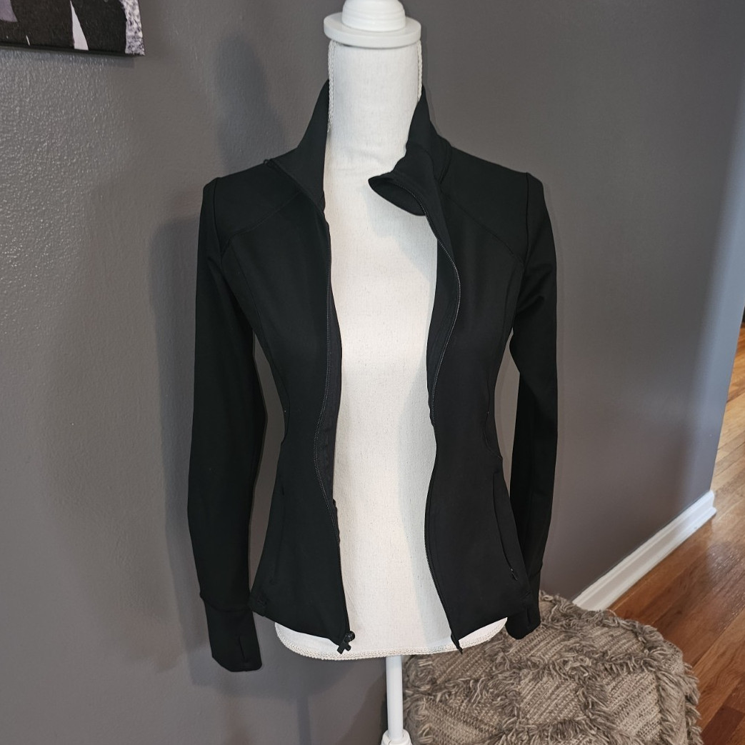 All in Motion Women’s Black Track Jacket XS Polyester Blend Knit Full Zip