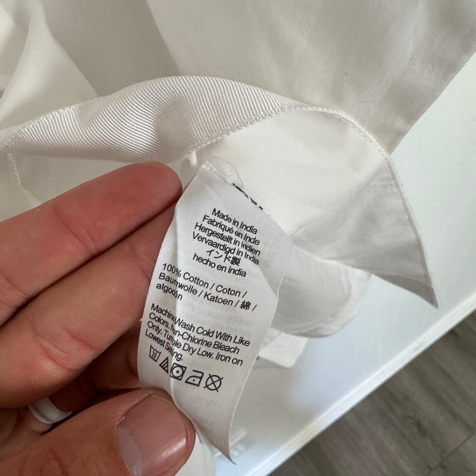 J.Crew Ciel Top WMNS M White Poplin Boatneck Side Button Waist Tie Long Sleeve