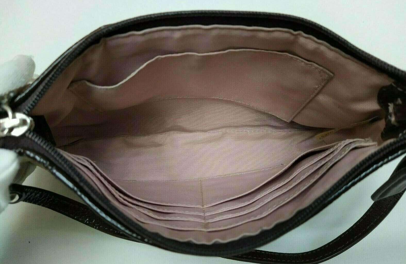 Coach Madison Gray Signature Canvas Credit Card Wallet Large Wristlet Clutch