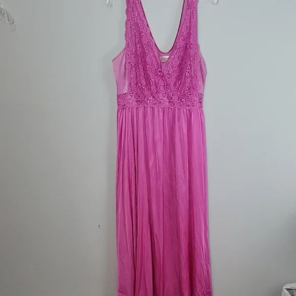 Pink Shadowline Lace Gown Long Size 2X 31737 53″