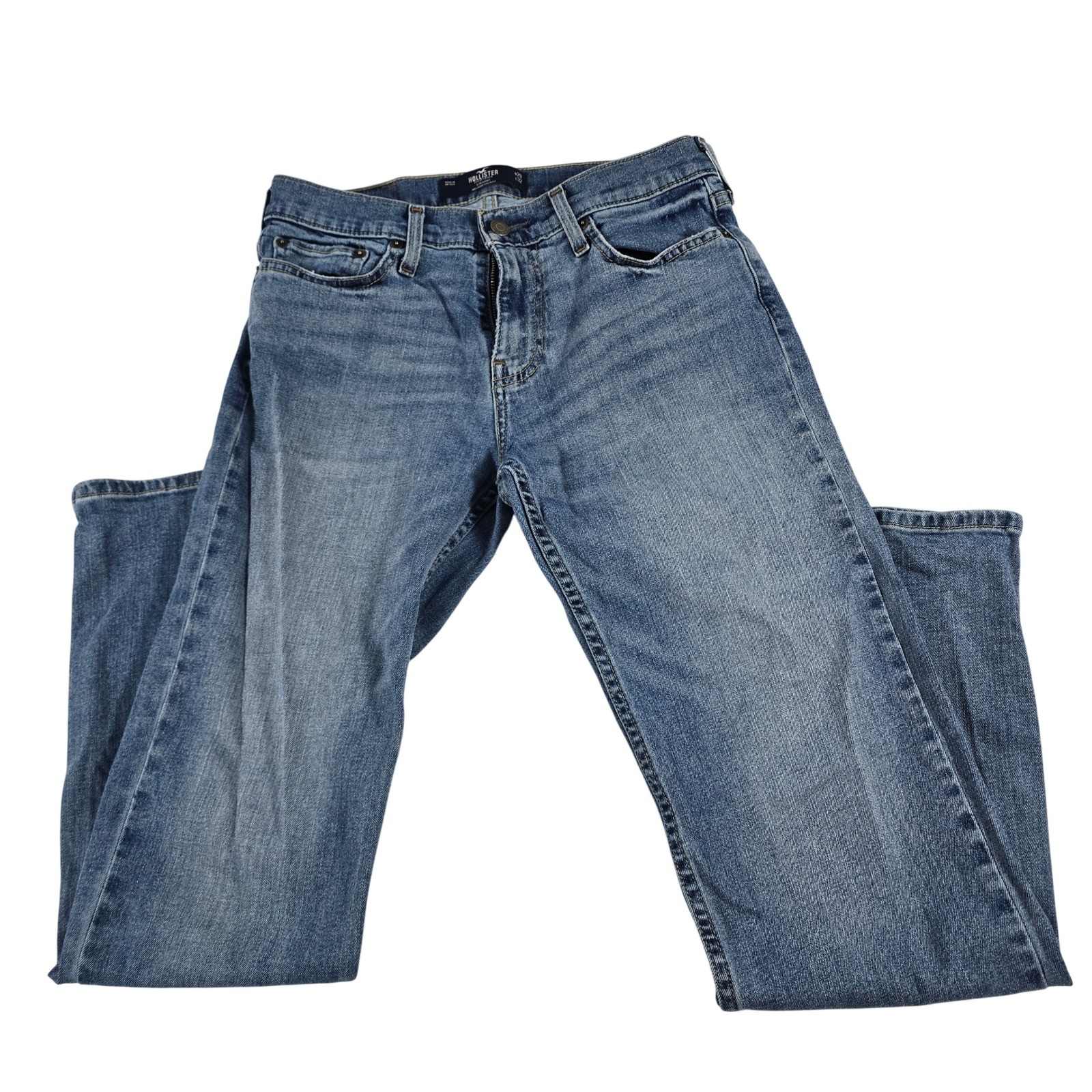 Hollister Epic Flex Straight Leg Jeans Medium Wash Blue Denim W29 L32 12469