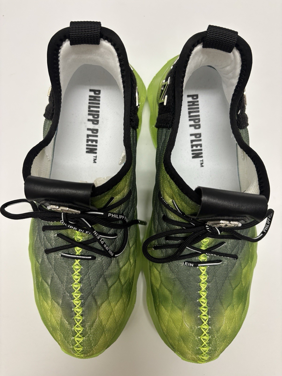 Philipp Plein Runner Hyper Shock Sneakers US 8 EU 41 Green Black New w/ Box