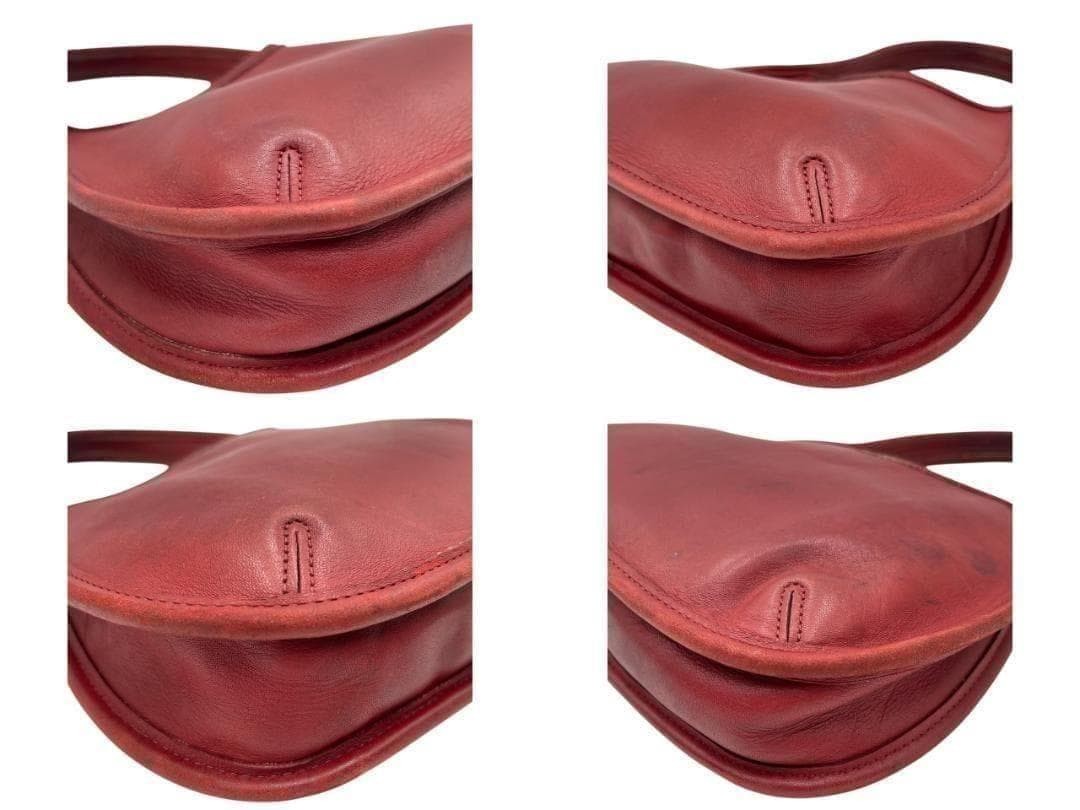 Coach Ergo Handbag Shoulder Bag 9027 Leather Red Vintage Authentic Used Japan