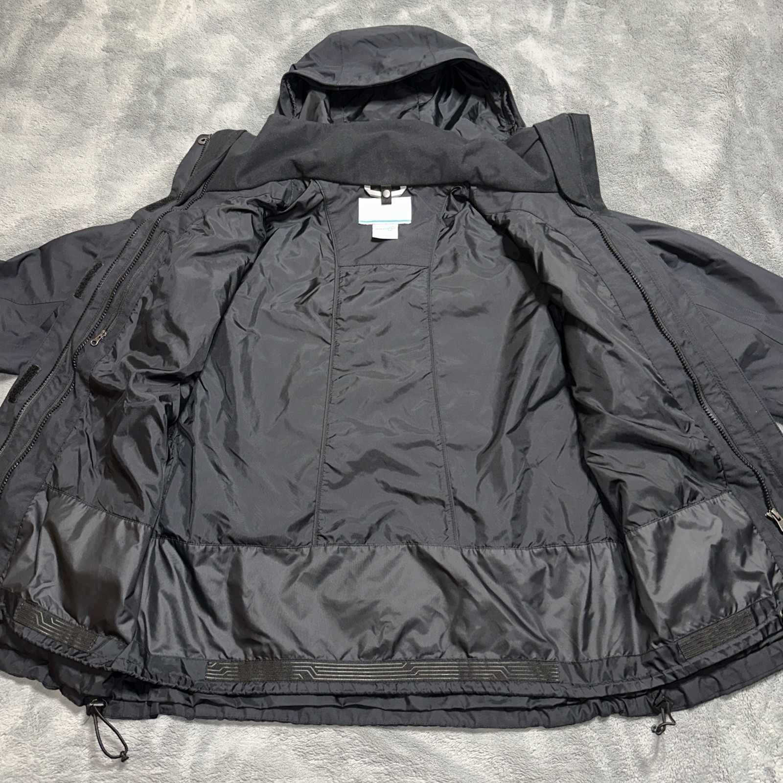 Columbia Interchange Jacket Medium Omni-Tech Waterproof Removable Hood Double Zi