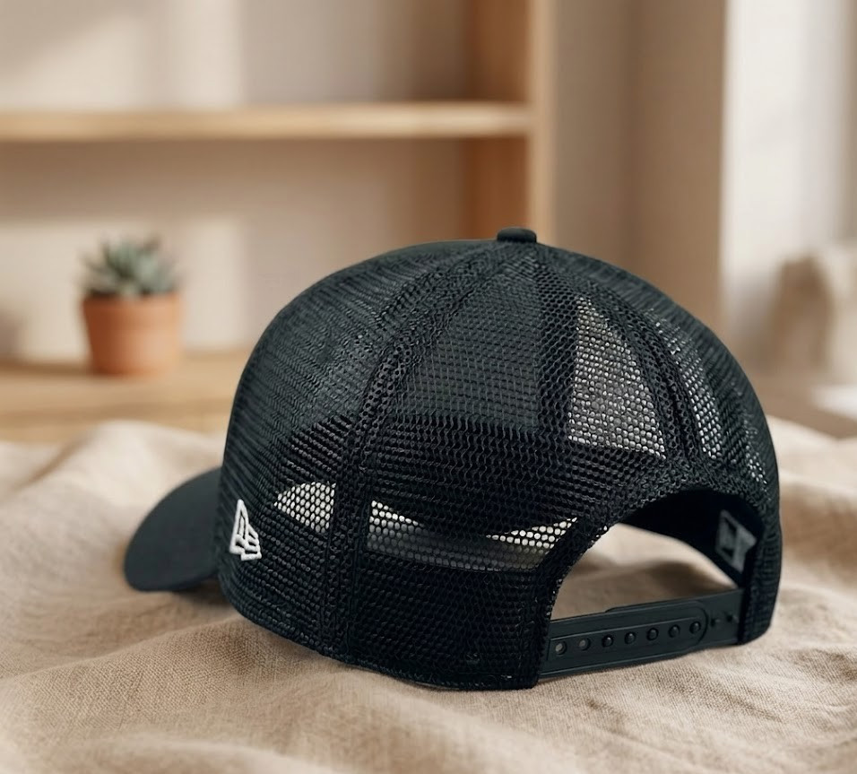 Dunkin Donuts Embroidered Logo Trucker Hat Black Mesh Adjustable Cap