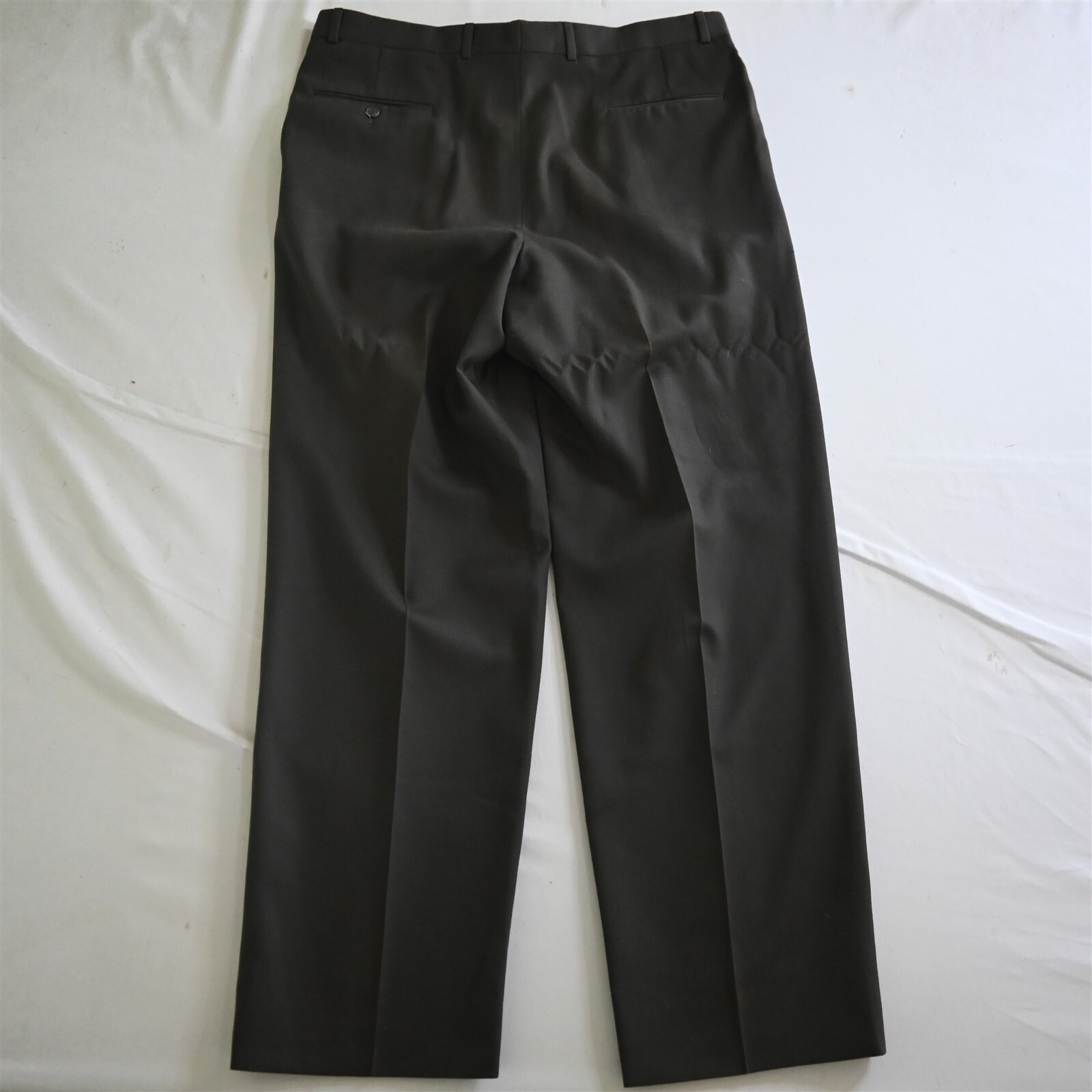 Vtg Tallia 36×32 Brown Wool Pleated Old Money Mens Dress Pants