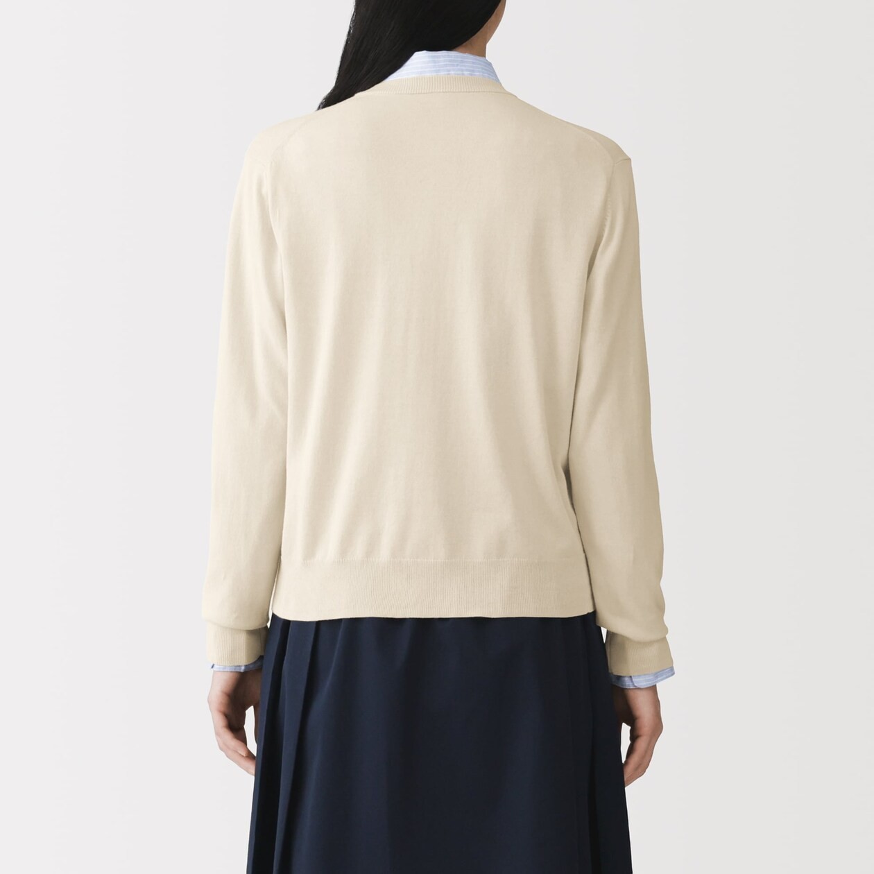 MUJI Womens 100% Organic Cotton UV Resistant Crew Neck Cardigan SmokyGreen FedEx