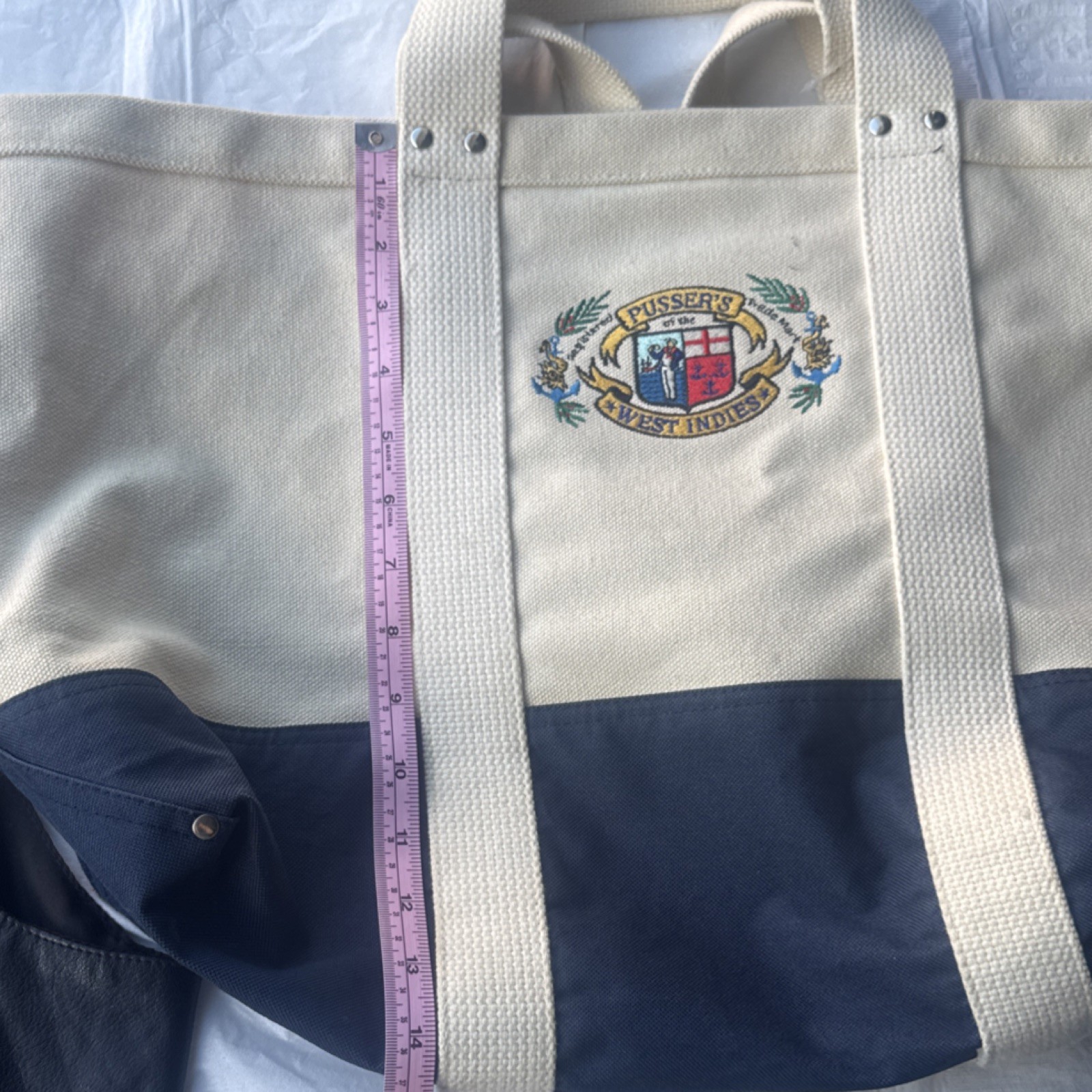Pusser’s Logo Tote Bag Ivory/Navy