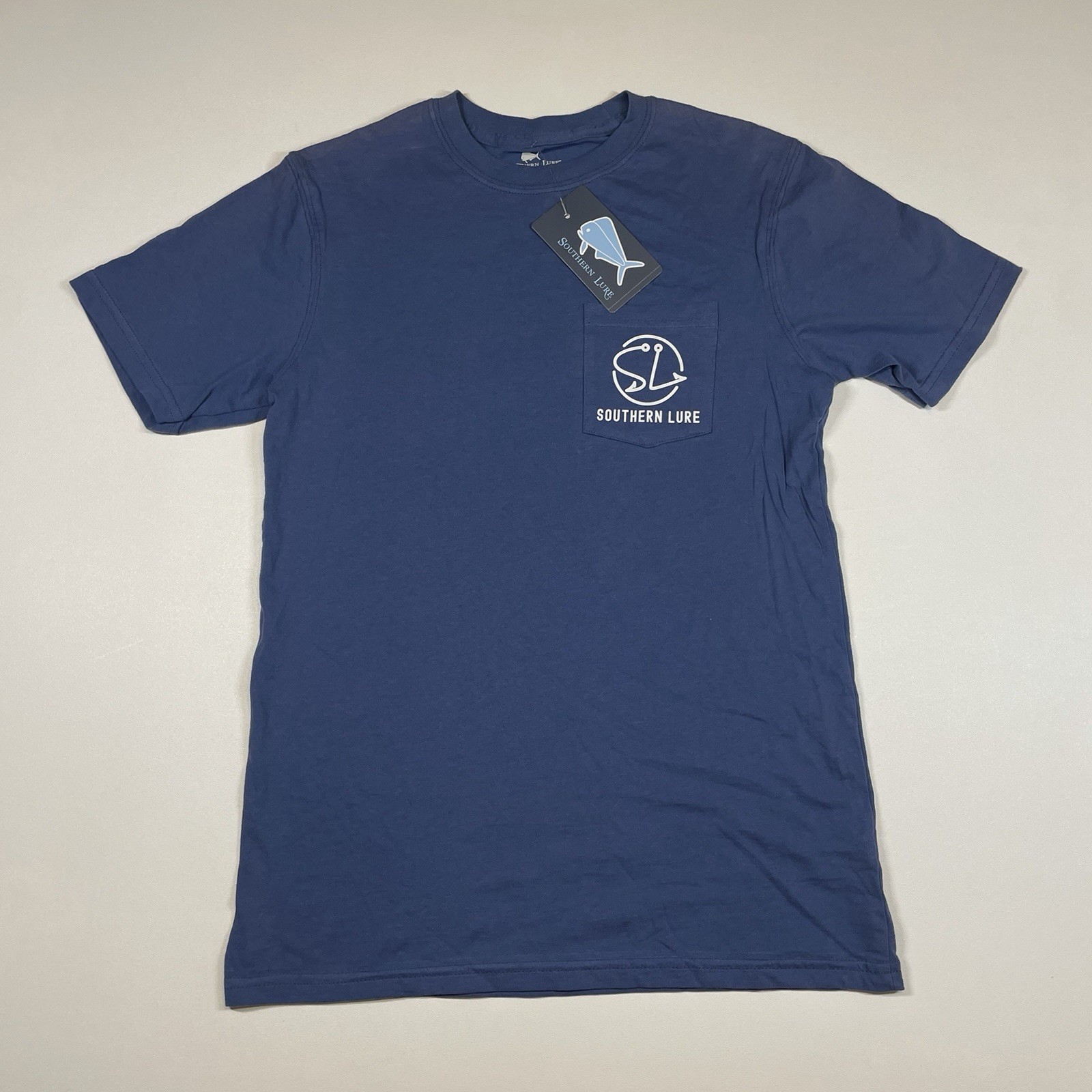 Southern Lure Shirt Men’s Small Blue Short Sleeve Crew Neck Go Explore Tee
