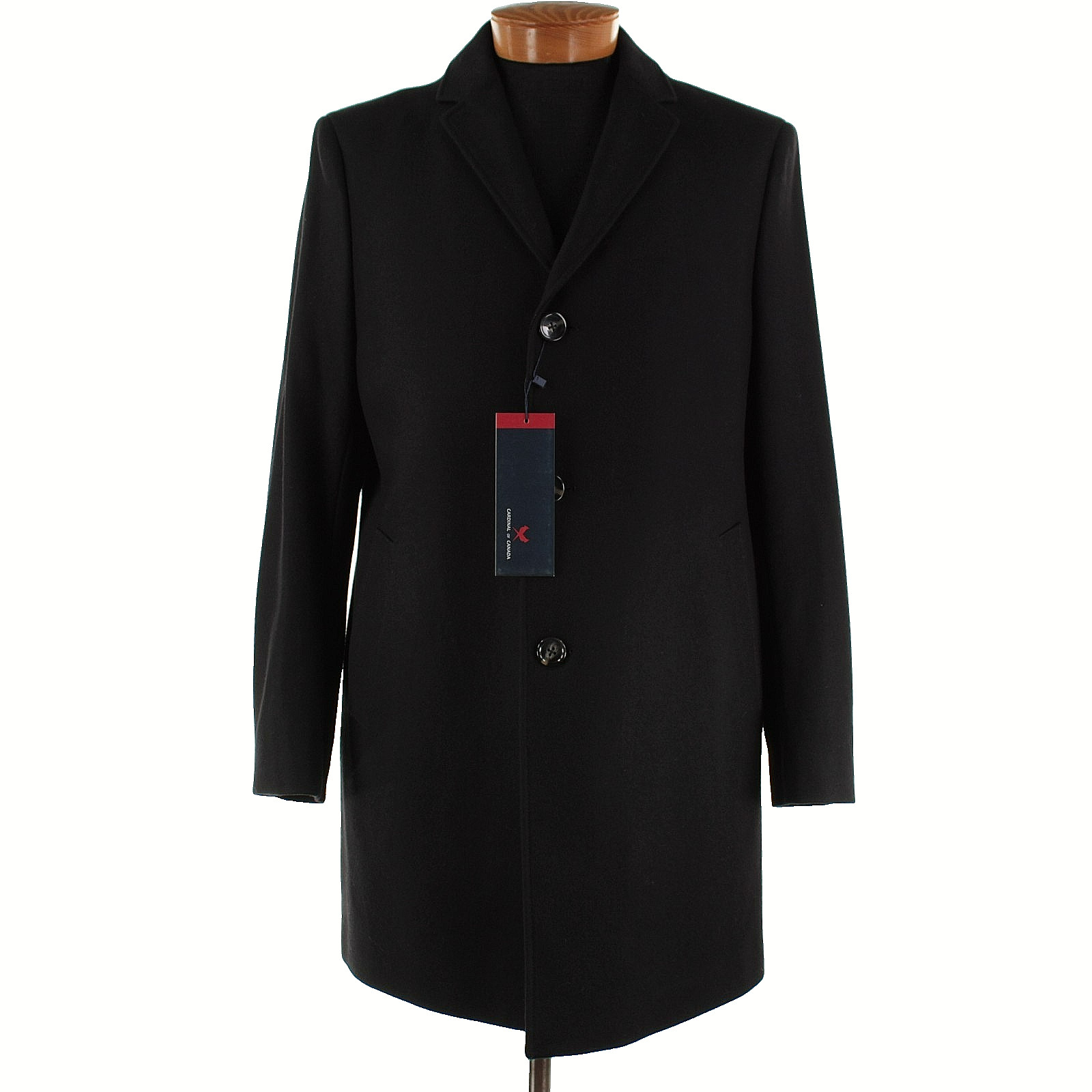 Cardinal of Canada NWT Wool Blend Top Coat Size 42R US In Solid Black