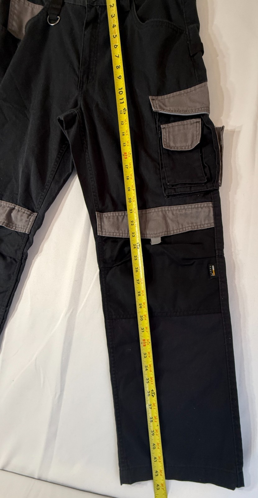Parkside Mens Black Utility Cargo Pants Cordura Fabric Sz 38 Reinforced Knee