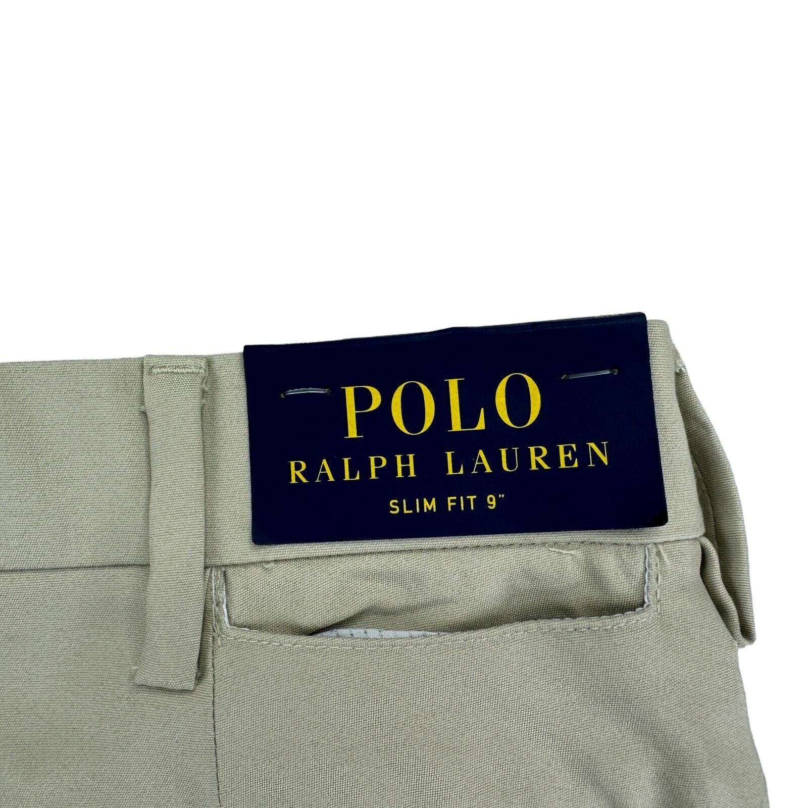Polo Ralph Lauren Mens 9-Inch Slim Fit Dobby Chino Shorts Beige 38