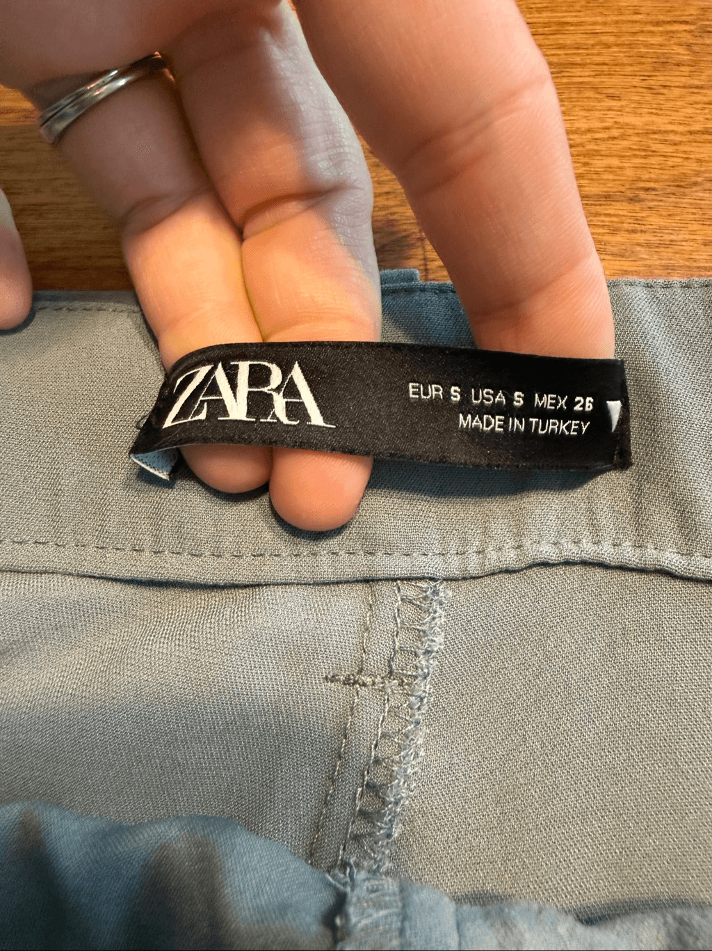 Zara Women’s High Rise Flat Front Bootcut Flare Trouser Pants Slate Gray Small