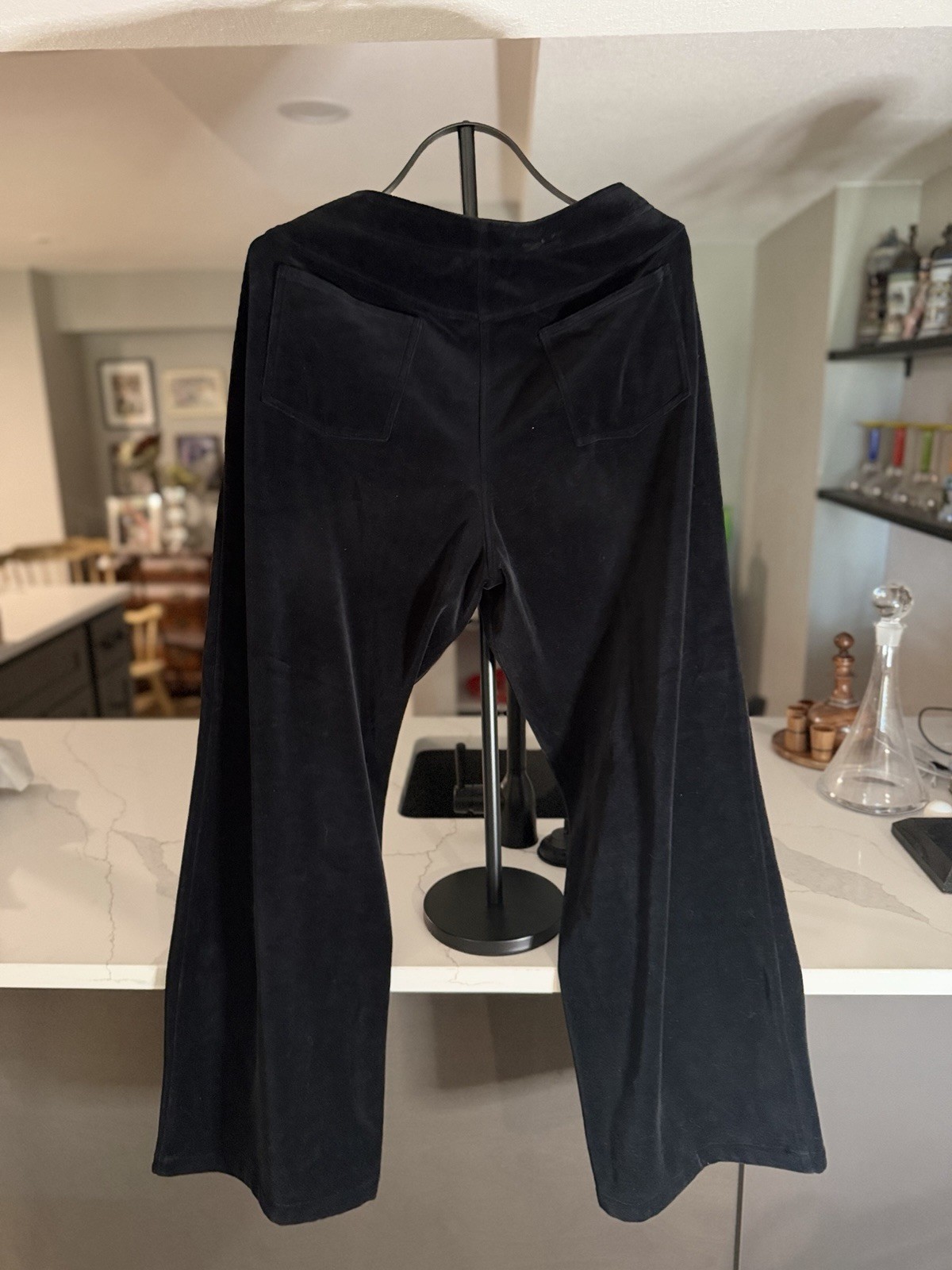 St. John Sport Black Velour 2-Piece Tracksuit Set 1/4 Zip Jacket Pants 16