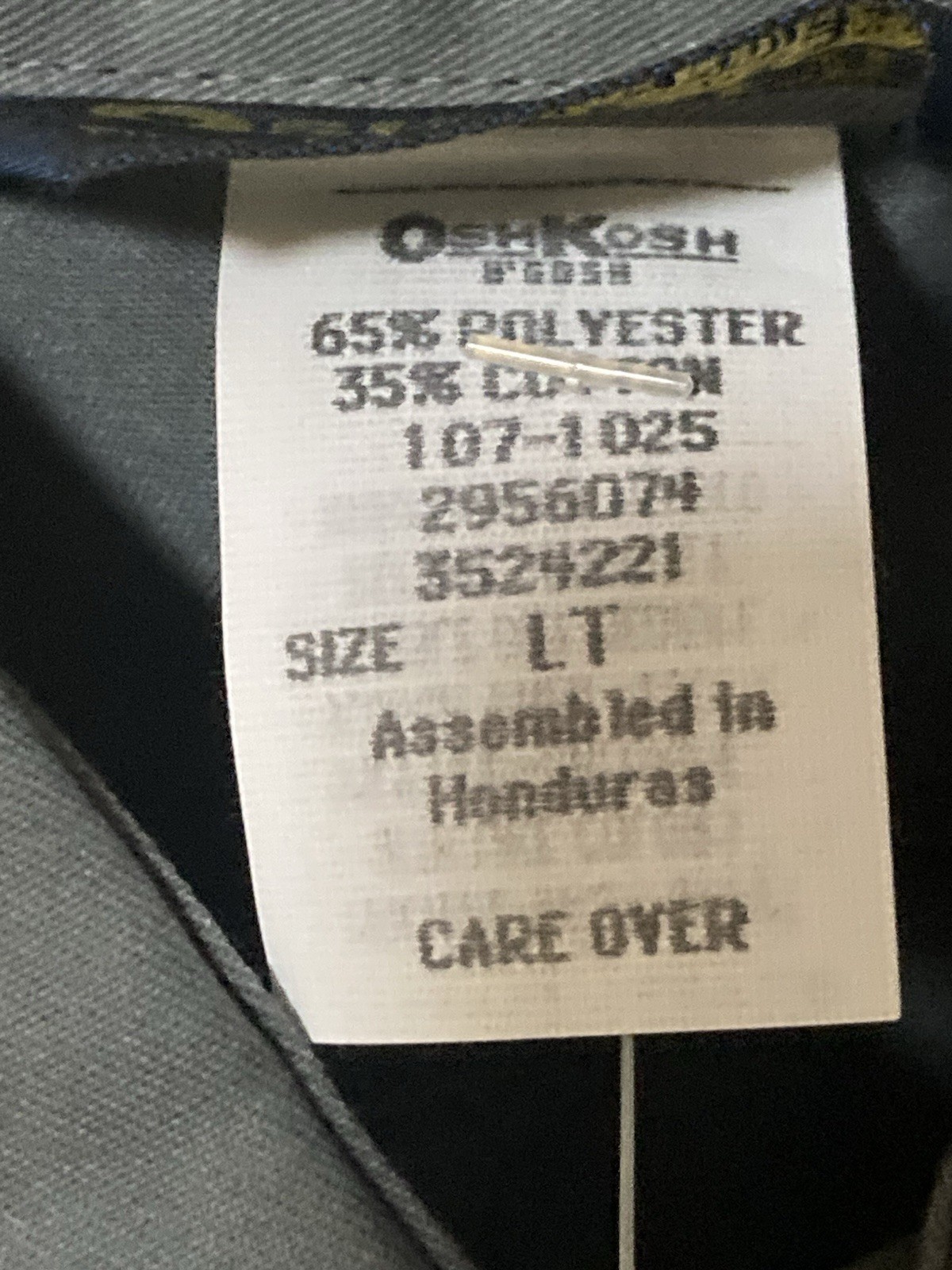 VTG OshKosh B’Gosh Work Shirt Men’s Size Large/Tall Gray Snap Dual Pocket NEW