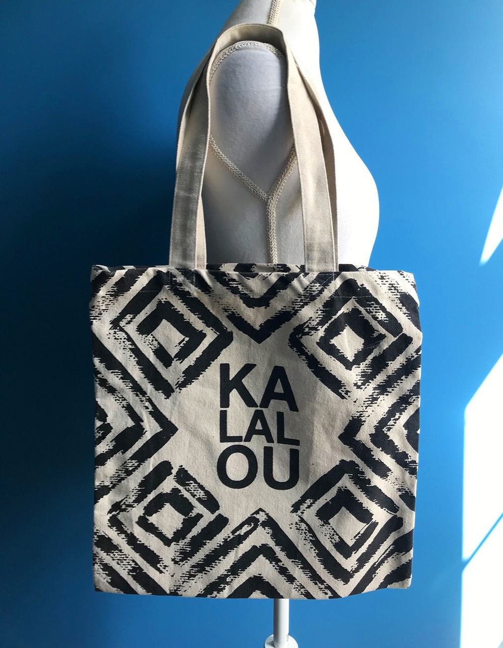 KALALOU Tribal Pattern Tote Bag Decor 100% Cotton Canvas Shopping Bag NWOT