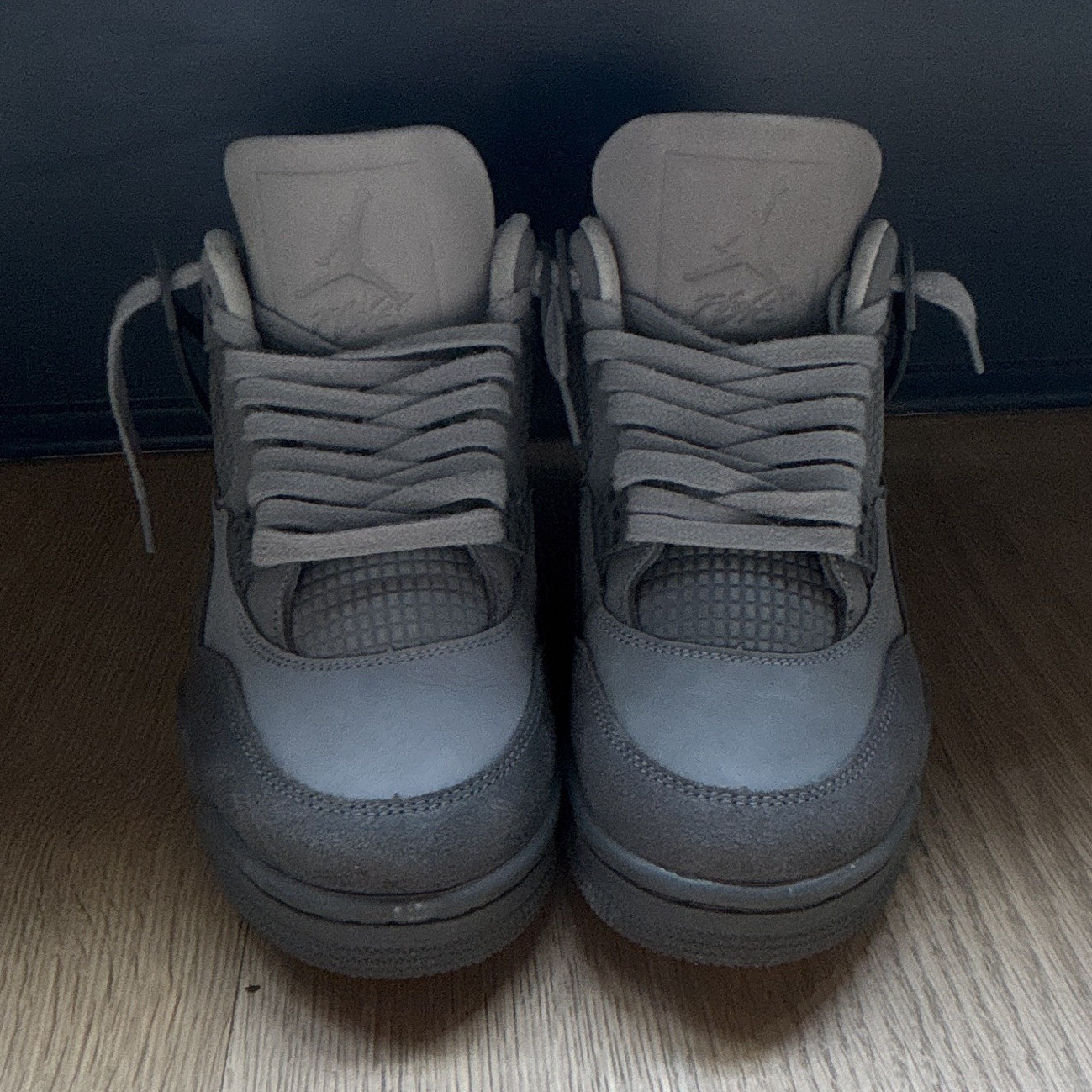 Jordan Air Jordan 4 Men’s Gray Mid Top Lace-Up Solid Basketball Sneakers