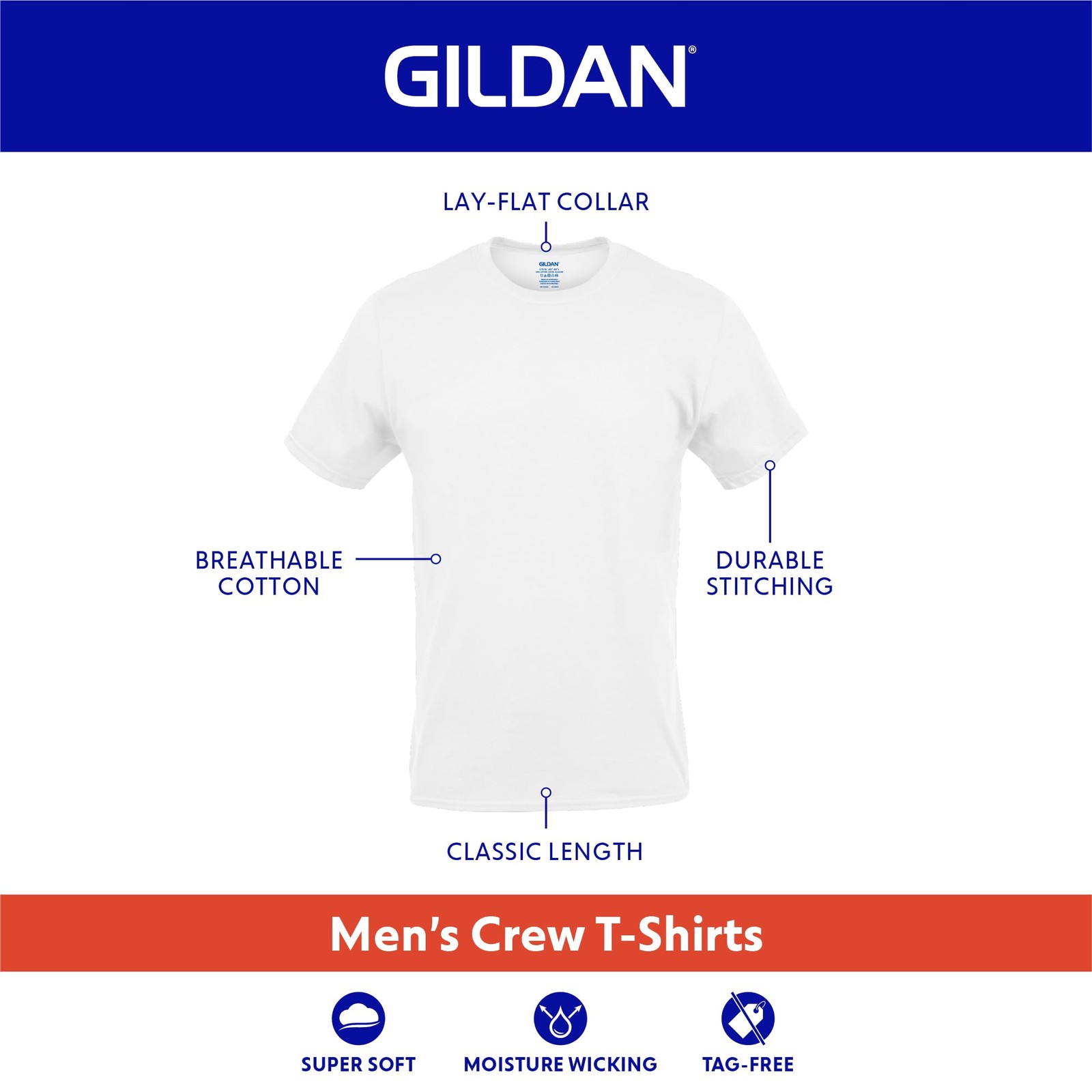 5-Pack Gildan Men’s Crew T-Shirts Multipack Style G1100 Black Sport Grey X-Large