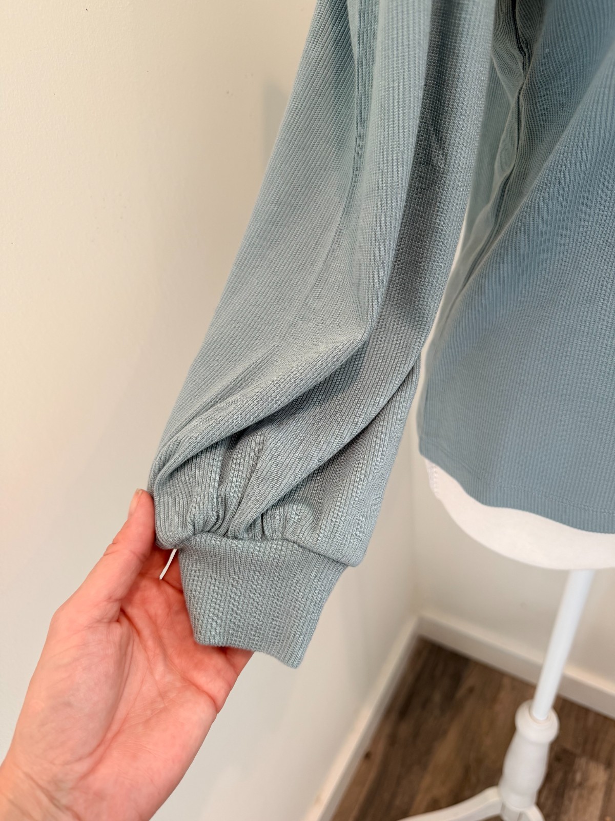 Marine Layer Women’s Lexi Ribbed Puff Sleeve Top Sz S Slate Blue