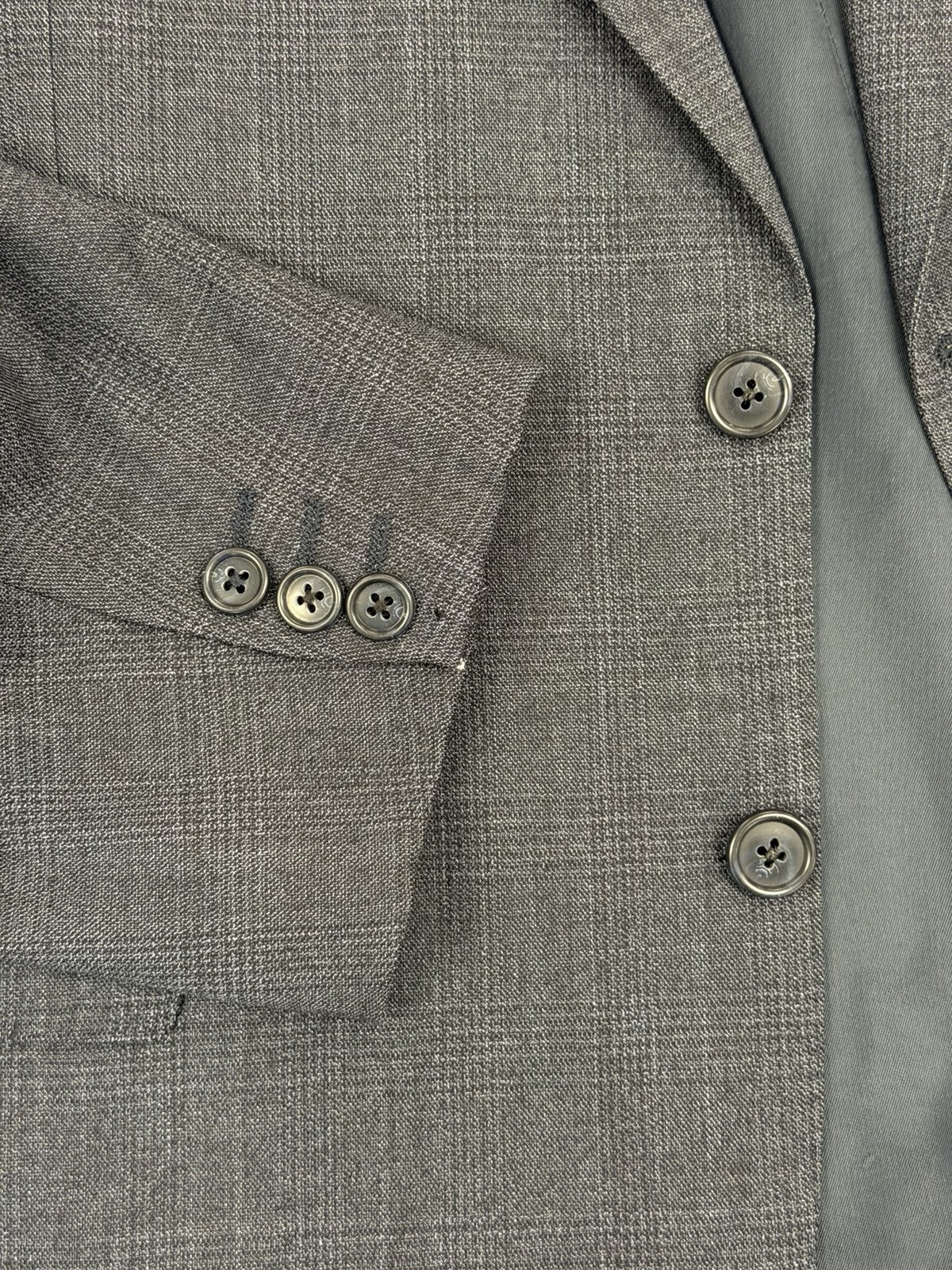 Cornelia Men’s Gray Plaid Cashmere Wool Blazer 46R Made In Italy 2 Buttons