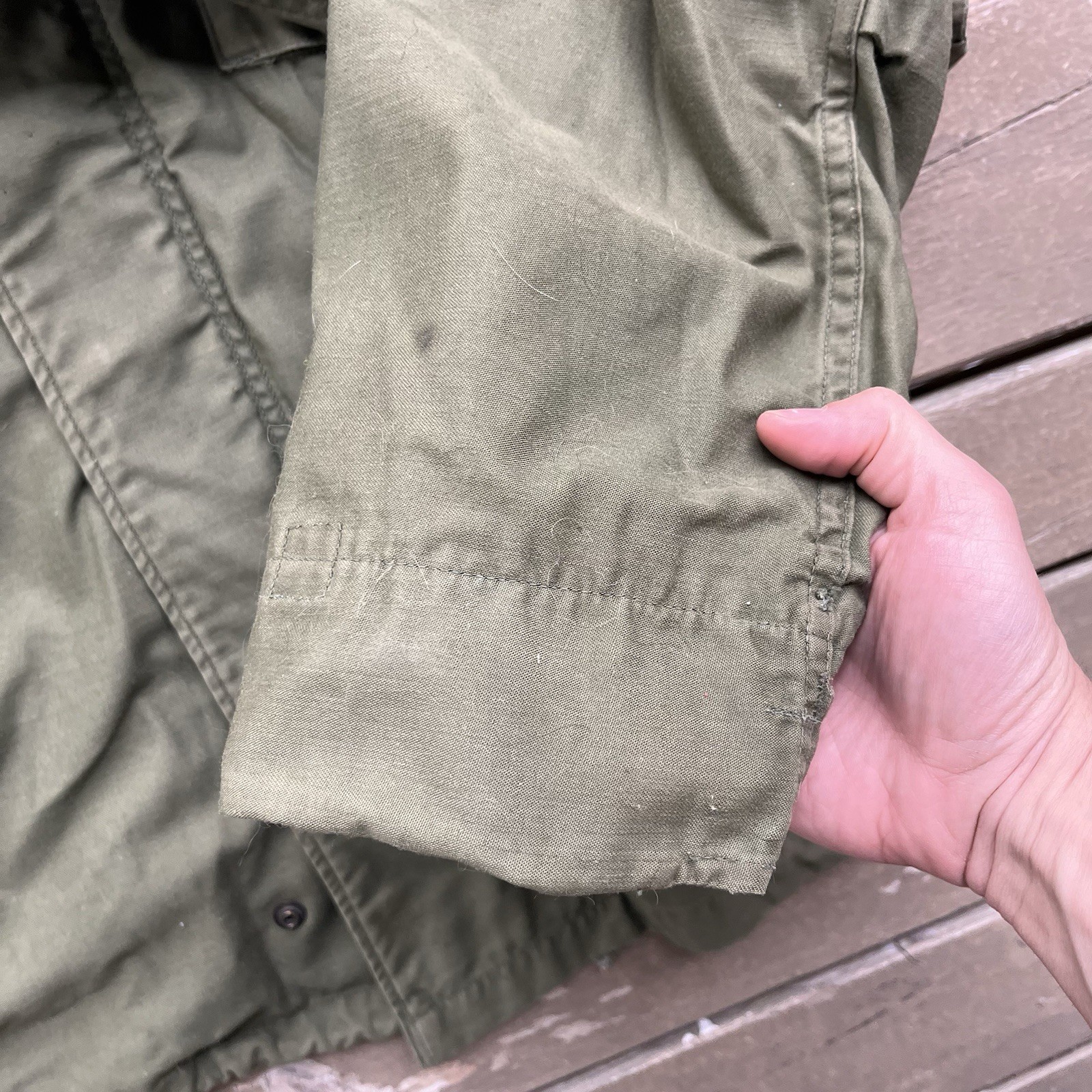 Vintage M-65 Field Jacket Olive Drab Green Military Utility Coat Medium